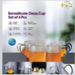 BOROSILICATE GLASS CUP SET OF 6PC
