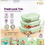 GLASS CONTAINER SET OF 3PCS