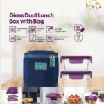 GLASS DUAL LUCH BOX WITH BAG