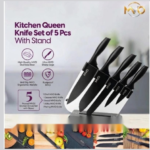 KITHEN QUEEN KNIFE SET OF 5 PCS WITH STAND