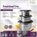STAINLESS STEEL CONTAINERS SET OF 3