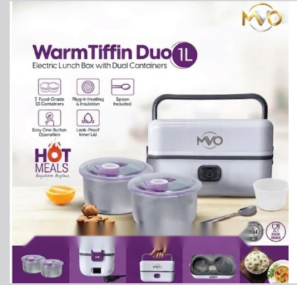 WARM TIFIN DUO ELECTRIC LUNCH BOX WITH DUAL CONTAINERS